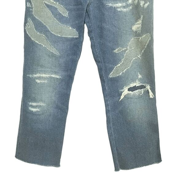 Just Cavalli New York Straight Distressed Patch Jeans Sz 30 - Picture 3 of 11